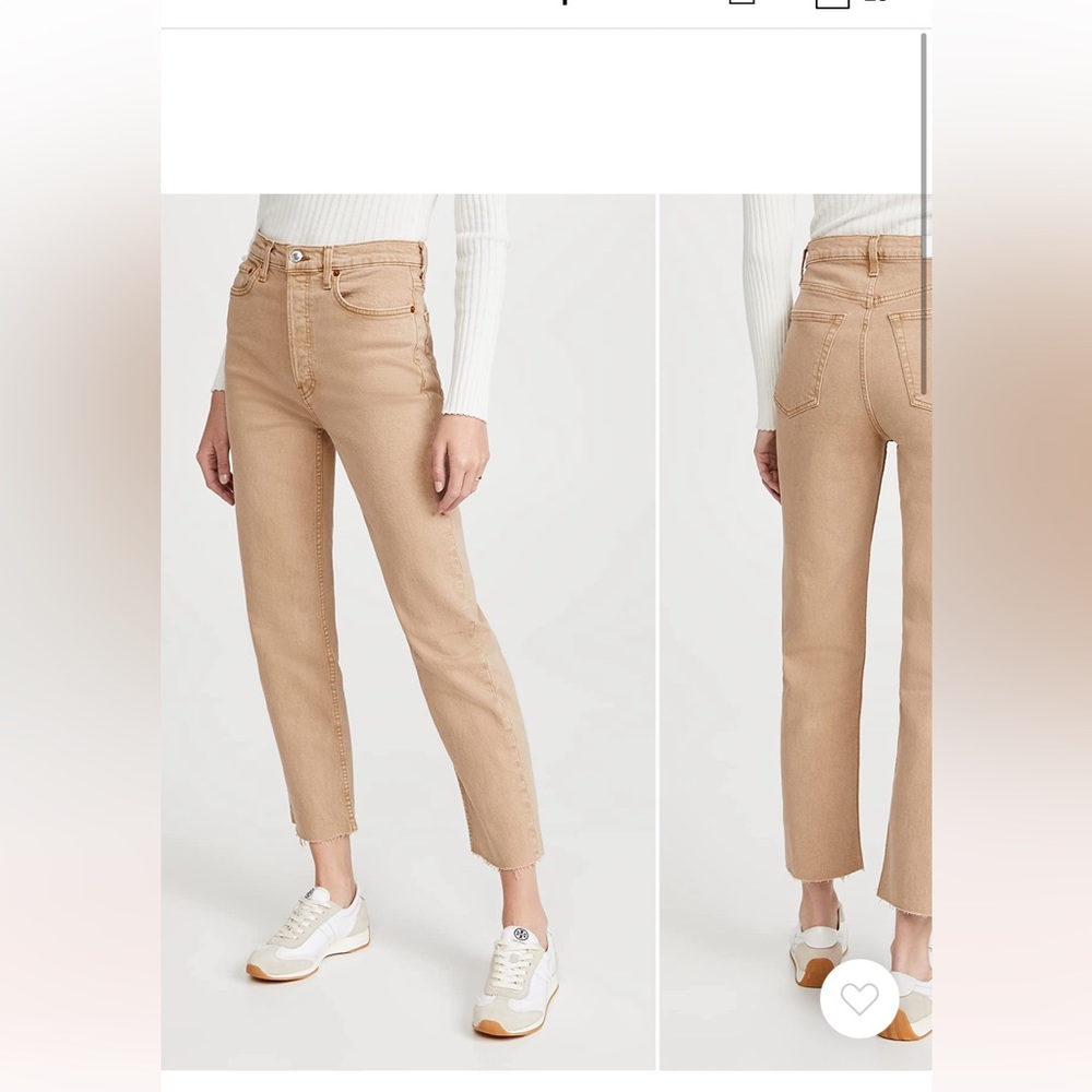 RE/DONE 70s Stove Pipe Jean- size 26 - washed khaki